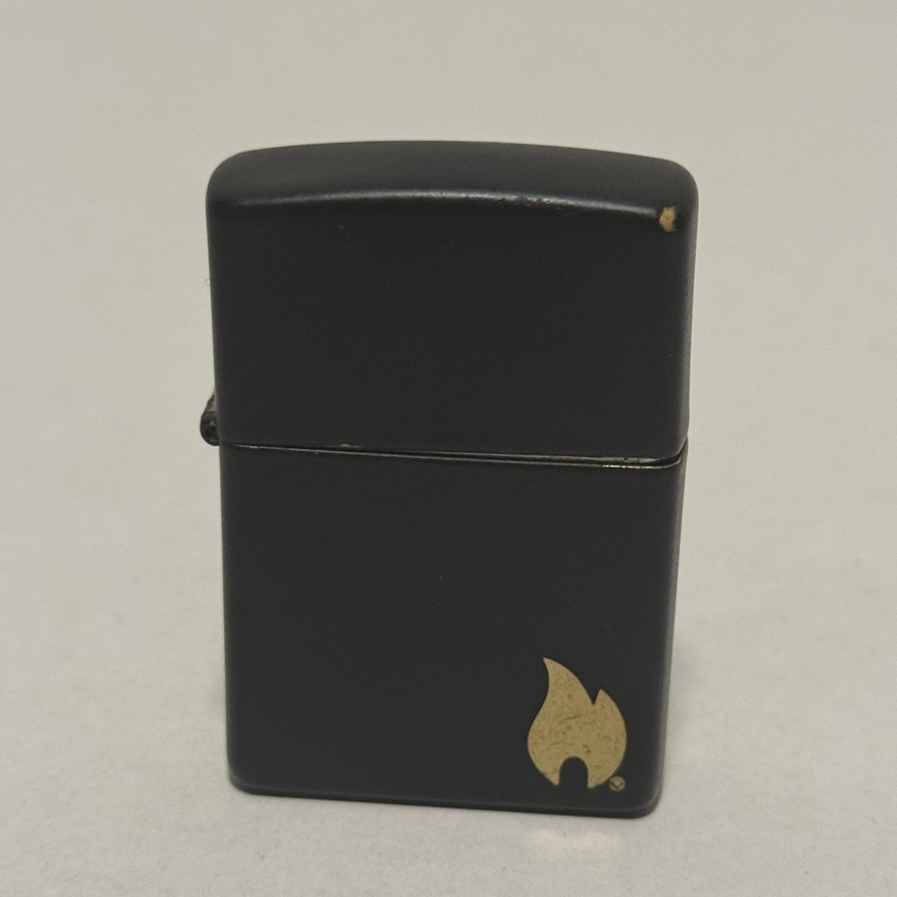 Black zippo with Gold Flame & 1 flip open lighter